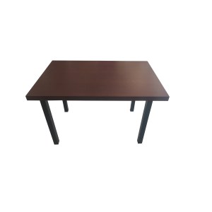 富明 培训餐桌1200*800，高密贴木皮包5公分边配黑铁5.0直腿。质保期一年，企业标准。