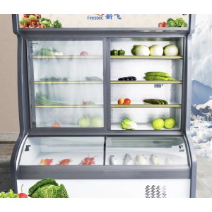 新飞（Frestec）点菜柜烧烤饭店上冷藏下冷冻展示柜商用麻辣烫蔬菜水果串串 1.4米双温双门 LSCD-1400XD