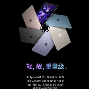 Apple iPad Air 10.9英寸平板电脑 2022年款(256G WLAN版/M1芯片Liquid视网膜屏 MM9P3CH/A) 星光色
