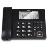 得力录音电话机 固定座机 办公家用 来电显示 4G内存卡 799 黑